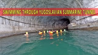 Swimming Through Yugoslavian Submarine Tunnel in Croatia [upl. by Sirhc]