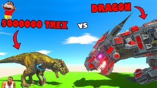 NEW TREX vs ALL UNITS in Animal Revolt Battle Simulator with SHINCHAN and CHOP [upl. by Nuris]