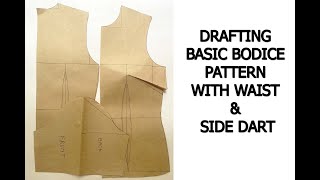 step by step How To Draft Basic Bodice Pattern With Darts For BEGINNERS [upl. by Allimrac]