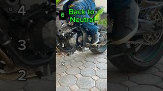 Downshifting on a motorcycle Back to Neutral [upl. by Ynattib]