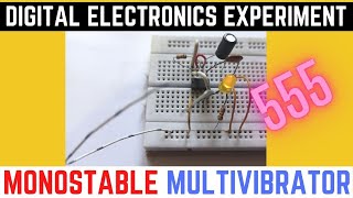 Monostable Multivibrator using 555 Timer  Monostable multivibrator using 555 timer circuit diagram [upl. by Zoller]