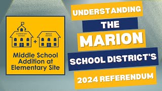 2024 Marion School District Referendum Educational Spaces [upl. by Annaehr]