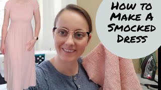 Making A Smocked Dress  How To Make A Shirred Dress  👗 sewing with elastic thread [upl. by Lillis]