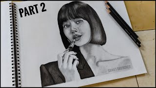 How To Draw BlackPink Lisa Easy Step By Step Tutorial 2  Shwet Sketches [upl. by Alithea]