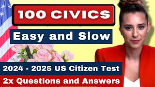 US Citizenship Test 20242025 Random 100 Civic Exam QuestionAnswer Interview Ciudadania Americana [upl. by Kidder884]