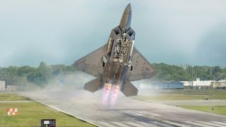 200 Million US F22 Raptor Takes Off Vertically With Full Afterburner [upl. by Laurene]