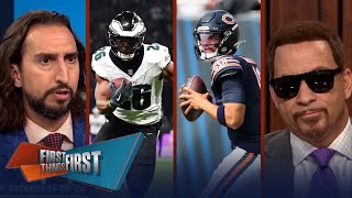 Did Saquon Barkley end Eagles supernatural funk Caleb Williams a concern Jags  FIRST THINGS FIRST [upl. by Ninnetta4]