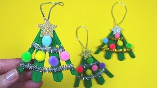 How to Make a Clothespin Christmas Tree  Christmas Crafts for Kids [upl. by Nauquf]