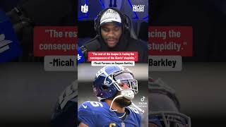 Micah Parsons on Saquon Barkley micahparsons nfl podcast saquonbarkley eagles giants [upl. by Melburn]