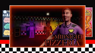 FNAF FAN GAME YET ITS MIDNIGHT THEMED MIDNIGHT PIZZERIA FULL GAMEPLAY ALL ENDINGS [upl. by Nythsa]