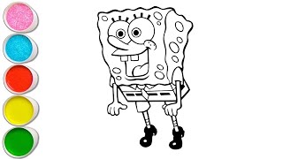 How to Draw A Cute SpongeBob Drawing for kids  Easy to Draw  Lets Draw Together [upl. by Arola]