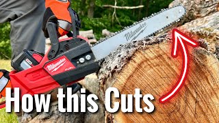 Is it as good as a gas chainsaw Milwaukee Battery Chainsaw 16quot [upl. by Atived]