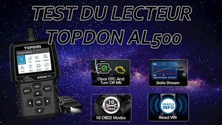 TEST DU LECTEUR OBD2 TOPDON AL500 [upl. by Arriat]