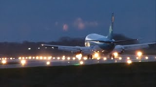 Nauru Airlines B737300 Landing at Norwich Airport Rare [upl. by Slemmer978]