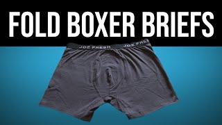 FOLDING MEN’S BOXER BRIEFS two methods  KonMari method for drawers and Ranger Roll for travel [upl. by Sutphin201]