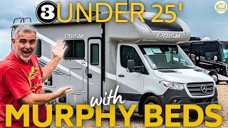 3 Awesome Class C RVs Under 25 Feet With Murphy Beds  2024 Models [upl. by Ecaroh]