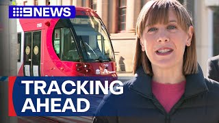 Parramatta light rail testing reaches halfway point  9 News Australia [upl. by Audwin]