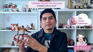 Tutorial de fieltro agujado Zorro realista  needle felting fox [upl. by Sumetra939]