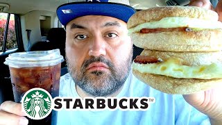 Eating Starbucks Breakfast Sandwiches  starbucks [upl. by Ahsinotna7]