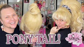 How to put a synthetic wig into a ponytail using a Jeannie and Topper [upl. by Cesaria]