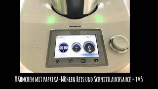 Thermomix ®  Hähnchen mit PaprikaMöhrenReis und Sauce [upl. by Annawal42]