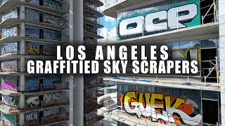 DRONESCAPE Graffitied Sky Scrapers Los Angeles [upl. by Morty]