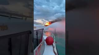 City of Miami Fireboat extinguishes Stiltsville Structure Fire [upl. by Ennaharas993]