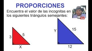 Utiliza Proporciones con triángulos semejantes para hallar x e y [upl. by Enahsal619]