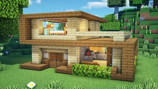 Minecraft  Como Construir Una Casa Moderna De Madera [upl. by Aldus864]