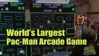 Worlds Largest PacMan Arcade Game Raw ThrillsBandai Namco IAAPA 2016 [upl. by Langelo]