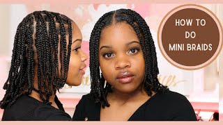 How I Did Individual Mini Braids  Natural Hair Protective Style [upl. by Nahtannhoj]