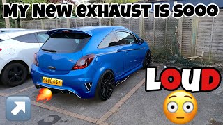 MY NEW EXHAUST IS SOO LOUD ON MY VAUXHALL CORSA VXR [upl. by Jain399]