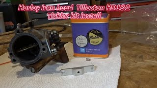 Harley Sportster Iron head Tillotson carburetor HD1ampHD2 Tickler kit install XLCH XLH Big twin [upl. by Sillek]