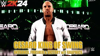 Cesaro King Of Swing 2K22 Port Entrance  Finisher amp Victory Motion wt GFX  WWE 2K24 Pc Mods [upl. by Ahsratan]