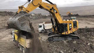 Caterpillar 6015B Excavator Loading Trucks Non Stop For 3 Hours  Mega Machines Movie [upl. by Wootan700]