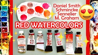 RED WATERCOLORS Swatches amp Comparisons shorts [upl. by Airda453]