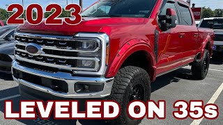 2023 Ford F350 Lariat Leveled on 35sRAPID RED Covert Edition [upl. by Airotciv]