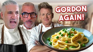 Roman Chef Reacts to Gordon Ramsay Carbonara Recipe With Extra Peas [upl. by Tate592]