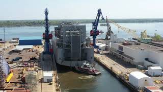 Drydocking USNS Charlton at Philly Shipyard  Drone Viewpoint [upl. by Childers]