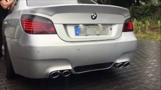 Underground Exhaust BMW E60 535d Stage 3 Sound  Downpipe M5 [upl. by Llenol188]