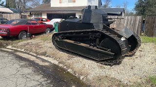 WW1 Tank replica front yard test drive [upl. by Strander]