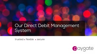 paygate direct debit management system demonstration [upl. by Pooi]