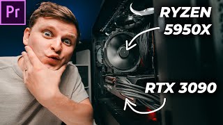 CREATORS PC RYZEN 5950X  RTX 3090 Premiere Pro Live Playback amp Benchmarks Matte ⚫ build [upl. by Annawd]