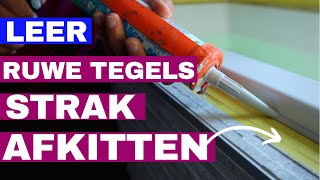 Leer hoe je ruwe tegels netjes kunt afkitten Met zon geheim kan Iedereen kitten diy [upl. by Suirad311]