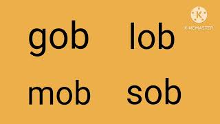 Ob family words  learn words bob cob sob rob slob lob snob gob mob Bachokimastitv [upl. by Hamil]