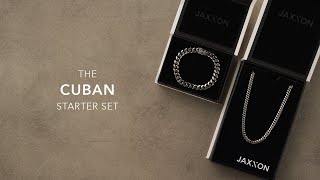 Mens Black Cuban Starter Set  Mens Jewelry Unboxing  JAXXON [upl. by Hepsibah376]