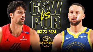 Golden State Warriors vs Portland Trail Blazers Full Game Highlights  Oct 23 2024  FreeDawkins [upl. by Schwartz225]