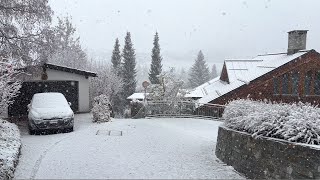 Snowfall Walk Flims Switzerland ❄️ 4K Winter Snowing Walking Tour November 2024 🇨🇭 [upl. by Ylremik]