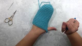 How to Crochet a Mitten for Beginners  Right Handed [upl. by Lawton675]