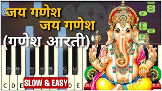 Jai Ganesh Jai Ganesh Jai Ganesh Deva  Shri Ganesh Aarti  Piano Tutorial With Notes amp Chords [upl. by Keithley444]